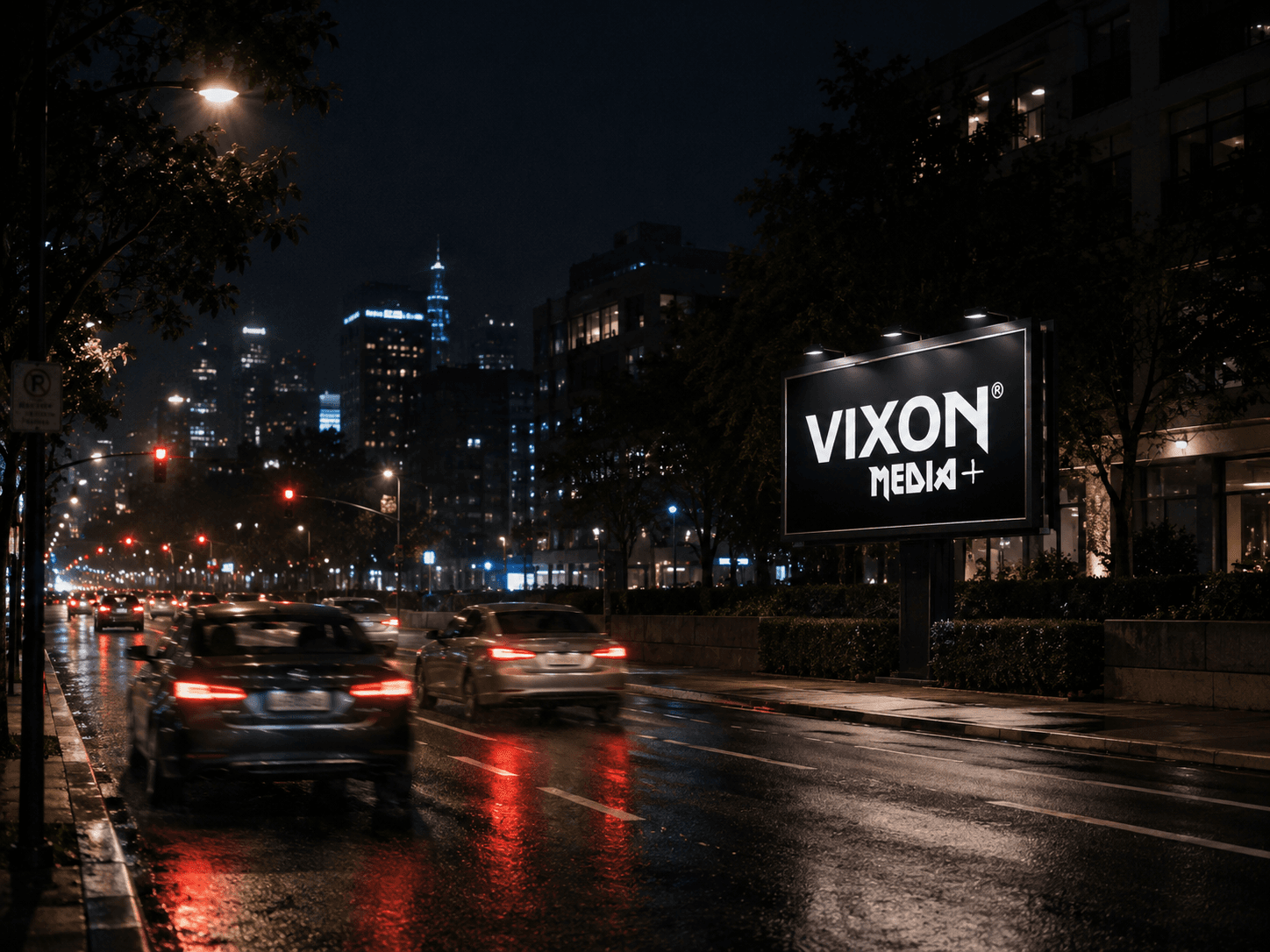 Oświetlony billboard reklamowy Vixon Media